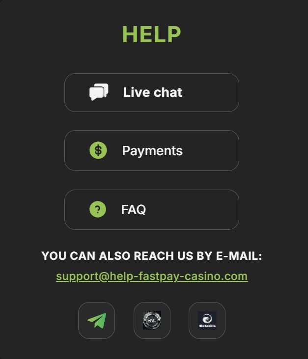 Fastpay support options
